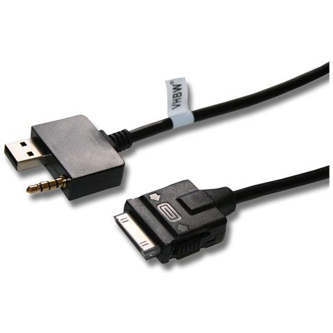 VHBW Cavo Aux Line-in Adattatore Per Autoradio Compatibile Con Hyundai Dall'anno Di Prod. 2009 Genesis, Santafe, Sonata, Veracruz - Usb