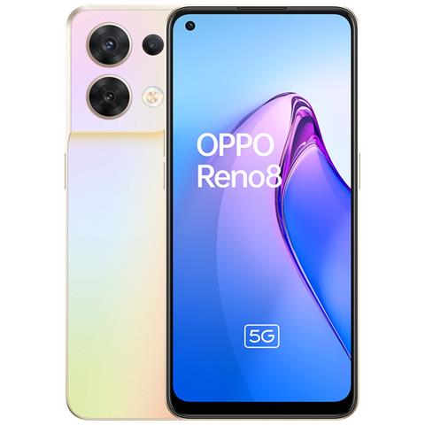 OPPO Reno 8 5G 256 GB 8GB Ram Dual Sim Display 6.4" Full HD+ Fotocamera 50 Mpx Android Shimmer Gold