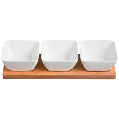 Fade - Set Quadrati 3 Pezzi Per Antipasti In Porcellana Bianca E ... Fade - Set Quadrati 3 Pezzi Per Antipasti In Porcellana Bianca E ...