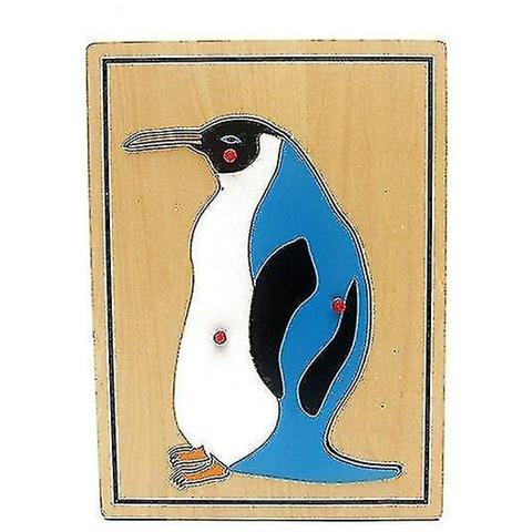 Image of (penguin) Baby Toy Kids Montessori Science Toys Animali Per Bambini Wood Per La Prima Infanzia