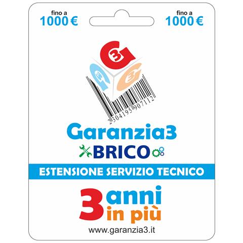GARANZIA3 Brico 1000 - Estensione del servizio tecnico 3 anni in più con massimale di copertura a 1000 Euro