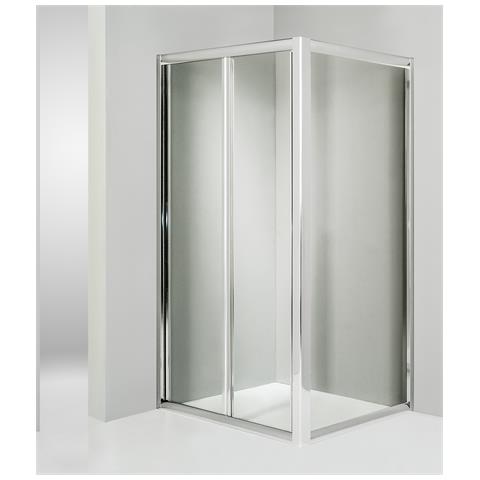 Box Doccia Angolare Anta Fissa Porta Soffietto 80x85 Cm Trasparente