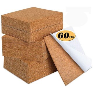 8 Pezzi Quadrati In Sughero Autoadesivi, Piastrelle Di Sughero, 1