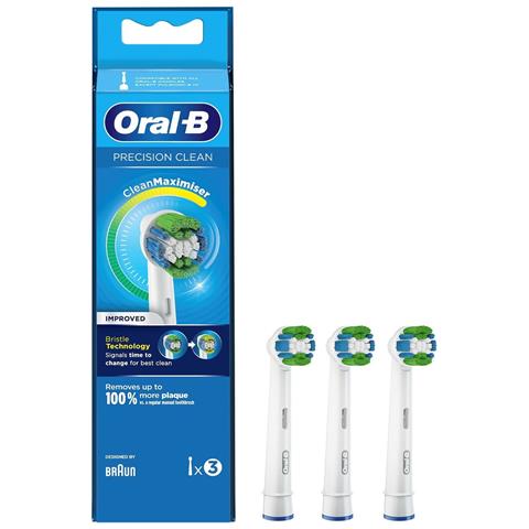 Oral B Testina per Spazzolino 3 Pezzi EB20-3 Precision Clean Colore Bianco
