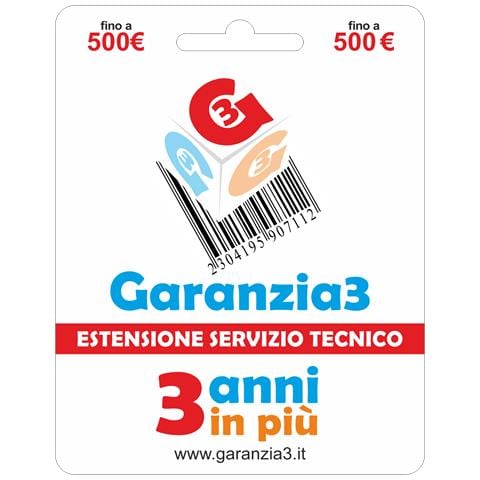 GARANZIA3 Estensione del servizio tecnico 3 anni in più con massimale di copertura a 500 Euro