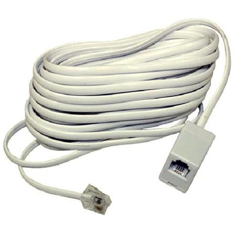 TrAdE shop Traesio® Prolunga Cavo Telefono 5mt Filo Telefonico Rj11 6p4c Maschio Femmina Modem Adsl