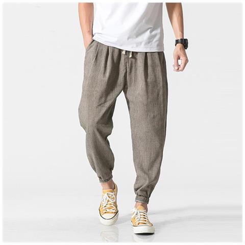 SLOWMOOSE - Pantaloni Larghi Casual Da Uomo Estivi, Pantaloni Da Jogging  [1970 Nero / 4xl (80-88kg) ] - ePrice