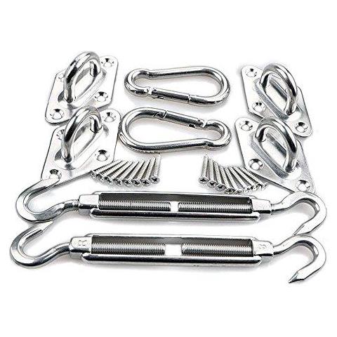 Image of M8 Heavy Duty Parasole Sail Fissaggio Kit Per Giardino Triangolo E Quadrato Rettangolo - In Acciaio Inossidabile 304 Parasole Sail Fissaggio Accessori Hardware Kit (kit Di Fissaggio A - 2x4x2)