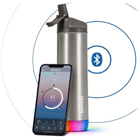 Hidrate Spark Borraccia Intelligente Hidrate Spark - Con Cannuccia - Acciaio Inox - 620 Ml - Luce Led - Colore Argento