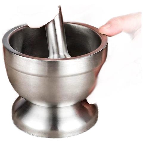 INLAW Set Di Pestelli A Mortaio In Acciaio Inossidabile Set Di Cartoni Per Cartiglia Di Aglio Macine Di Macinacapida Erbe Ciotola Ciotola Frantumante Cucina Cucina Cucina Cucina