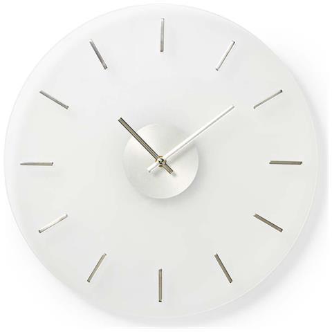In Puro Vetro Orologio Orologio da parete cucina circa 30 cm Decorazione Macchina da caffè bianco 