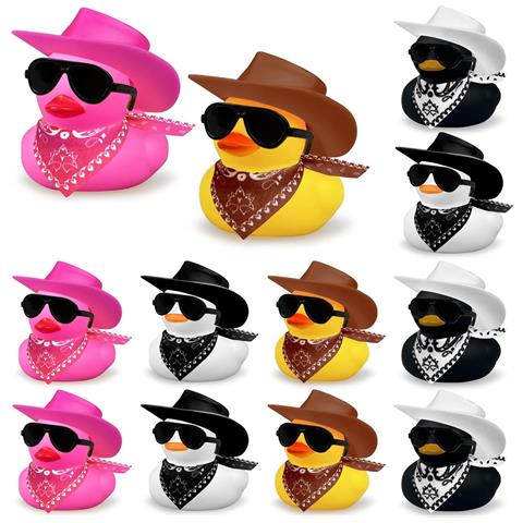 YGMXZL 2PCS Paperella Di Gomma,giocattolo Anatra Gialla Decorazioni Per Cruscotto,Paperella Di Gomma Accessori Con Elica,Il Miglior Regalo Per Bambini