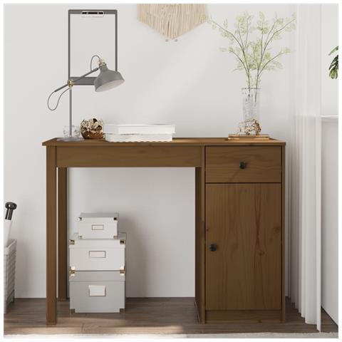 VIDAXL Scrivania Miele 100x50x75 Cm In Legno Massello Di Pino