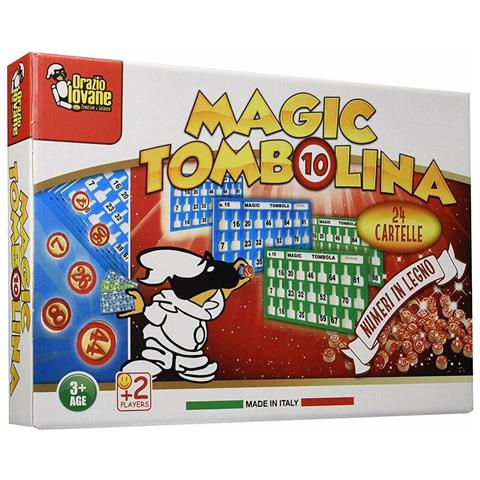 Image of Tombola Magic Tombolina Con 24 Cartelle Cartellone E Numeri In Legno