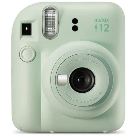FUJIFILM Fotocamera Istantanea INSTAX mini 12 Specchietto Selfie e Modalità Close Up Esposizione Automatica Design Pop Dimensioni Stampa 86 mm x 54 mm Colore Verde Menta