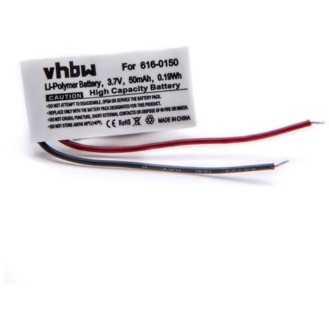 vhbw Litio-polimeri Batteria 50mah (3.7v) Per Mp3 Music Player Lettore Musicale Apple Ipod Shuffle 5g, 5th Generation, A1373