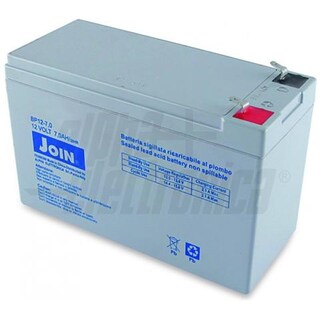 Batteria Al Piombo Ricaricabile 12V 7.2Ah AGM Per Allarmi, UPS E Lampade Emergenza, Con Terminali Faston 4.8mm