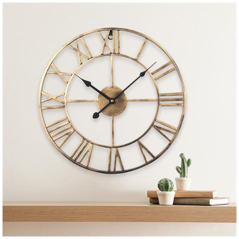 Wokex 40 Cm Grande Scheletro Metallo Orologio Da Parete Romano Grandi Numeri Giganti Round Uk