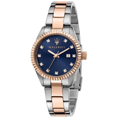 MASERATI R8853100507 Donna 31mm Acciaio Acciaio Blu Silver Oro Rosa Quarzo Solo Tempo 10atm