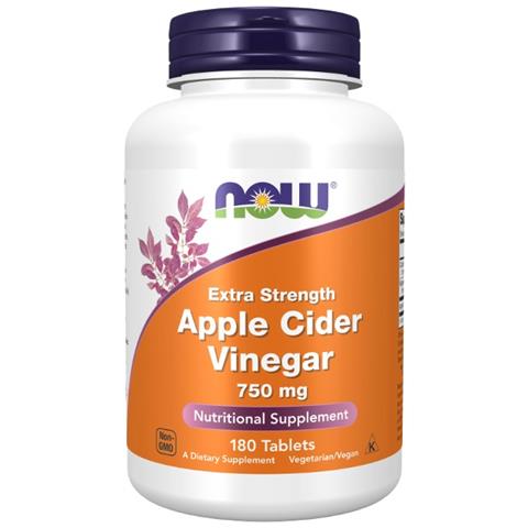 Now Foods Grano - Aceto Di Sidro Di Mele, Forza Extra 750 Mg 180 Compresse Taglia 1