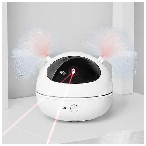 HTN Puntatore Laser A Gatto Laser Interattivo Punta Laser Automatico Cat A Rotazione Giocattoli Elettronici (bianco) 