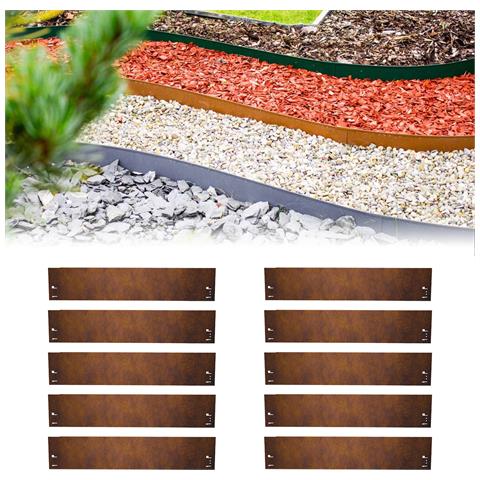 MTART Bordo Giardino In Metallo Zincato – 6 Pezzi Da 100 Cm, Altezza 15,2 Cm – Lunghezza Totale 6 Metri - 5