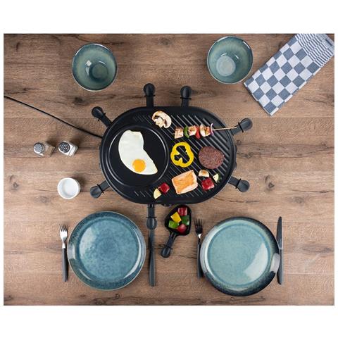 1400 Watt con padelle e spatole 8 persone Alpina Raclette Grill 
