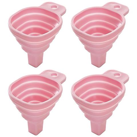 HTN Set Di Imbuto Da Cucina Di 4 Per Uso Della Cucina Canali Di Imbarcazione Pieghevole In Silicone Per Riempire Bottiglie / trasferimento Liquido / polvere Grado Alimentare
