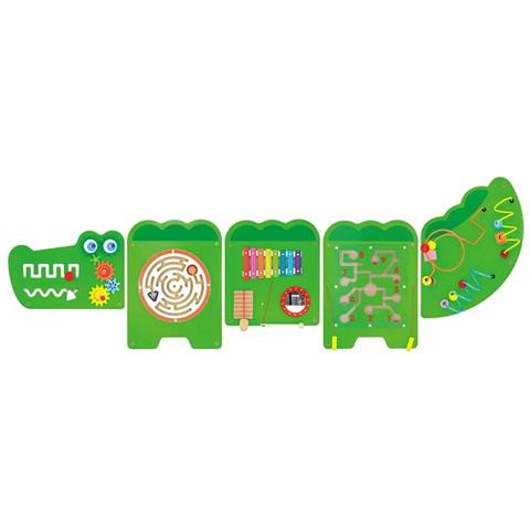 Image of Eitech New Classic Toys Gioco Parete Coccodrillo Giocattoli In Legno Gioco Di Apprendimento Del Motore