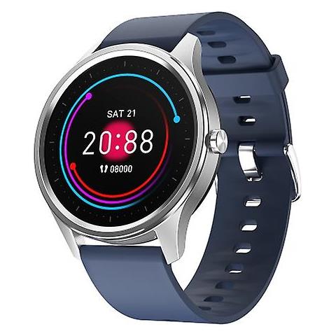 HTN Dt55 Da 1,3 Pollici Tocco Rotondo Sempre Sullo Schermo Smart Orologio, Supportare Il Monitoraggio Della Frequenza Cardiaca / Monitoraggio Del Sonno / Contapassi / Calorie, Cinturino In Silicone (blu) 