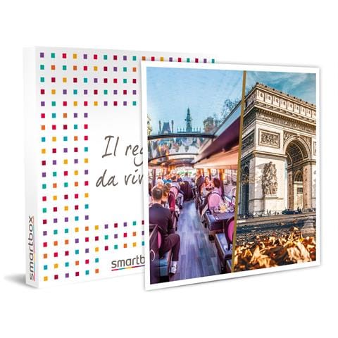 Immagine di  Cofanetto Regalo Coppia - Delizioso Pranzo Di 4 Portate, Tour Su Bus A Due Piani E 2 Notti A Parigi Per 2 - Idee Regalo Originale