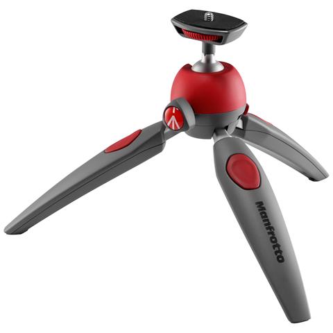 MANFROTTO Mini Treppiede da Tavolo con Testa a Sfera Altezza Max 19 cm Rosso Grigio MTPIXIEVO-RD PIXI