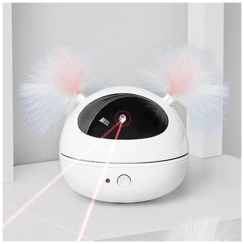 HTN Puntatore Laser A Gatto Laser Interattivo Punta Laser Automatico Cat A Rotazione Giocattoli Elettronici (bianco) 
