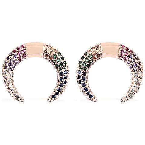 Orecchini A Clip Rotondi Con Zirconia Cubica 8 Mm - Senza Foro - Regalo Con Confezione Elegante Per Donne
