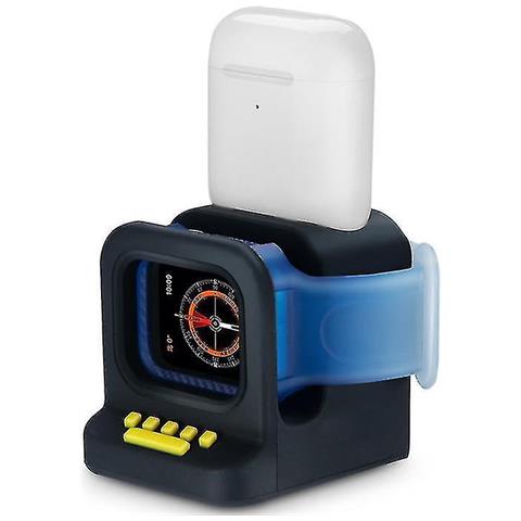 HTN Per Apple Watch Airpods 2 In 1 Base Di Ricarica In Silicone, Carica Del Telefono Standï¼ˆblackï¼ ‰ ‰