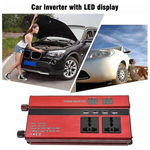 SLD Inverter Portatile Portatile Da 1200 W Con Display Lcd 12v-220v Con 4 Porte Usb