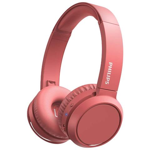 PHILIPS Cuffie Bluetooth TAH4205RD / 00 con Tasto Bass Boost Microfono Autonomia 29 Ore Colore Rosso