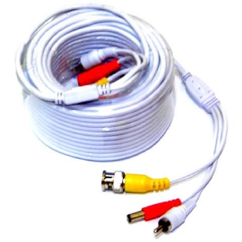 CAVO PROLUNGA PER TELECAMERE TVCC Da 50 Metri Bianco O Nero