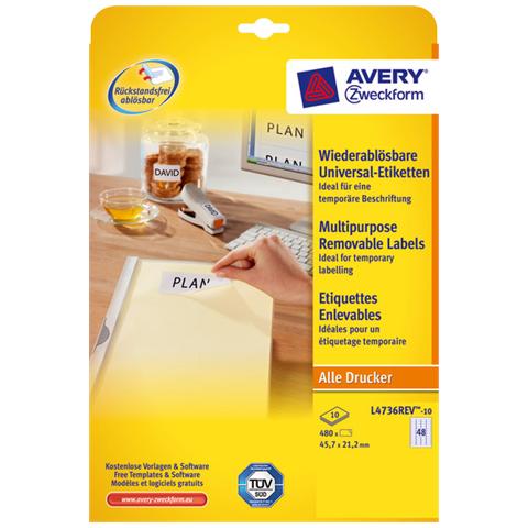 Targhette Nome Avery L4726-20 - 40x75 Mm, Per Badge Ufficio, Stampa Laser/Inkjet - Foto 8
