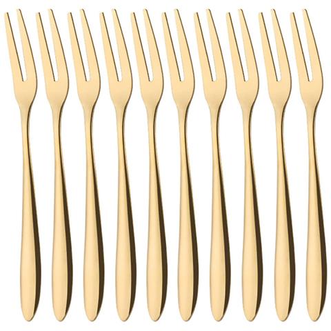 Set Da 6 Forchette Da Dessert In Acciaio Inossidabile - Forchette Per Torta E Frutta, Riutilizzabili, Eleganti E Lucide, Ideali Per Feste E Ristoranti - 4