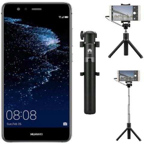 P10 Lite Nero 32 GB 4G / LTE Display 5.2'' Full HD Slot Micro SD Fotocamera 12 Mpx Android Tim Italia + Selfie Stick Tripod AF14