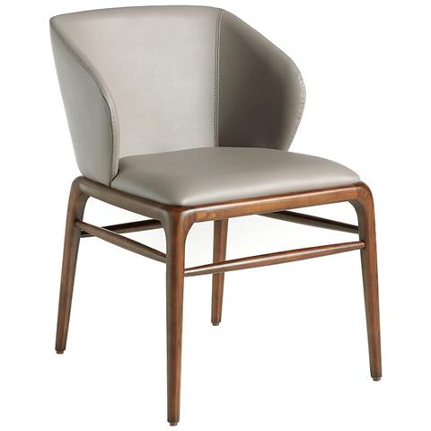 Sedia Da Pranzo Ángel Cerdá – Rivestita In Similpelle Visone Con Schienale Curvato In Noce 53x59x78