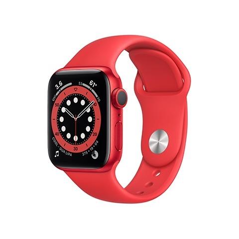 APPLE Watch 6 40mm Impermeabile 5ATM GPS WiFi / Bluetooth con Cassa in alluminio Rosso e Cinturino Sport Regular Rosso 