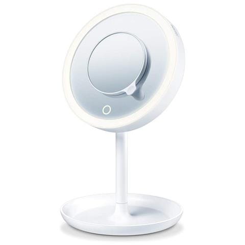 BEURER Specchio Cosmetico Illuminato Led BS 45 con Specchio Extra Magnetico