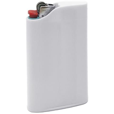 On-Off Cigarette Porta Cenere Portatile Smookey Ignifugo Bianco + Accendino Bic J 25 Cicche