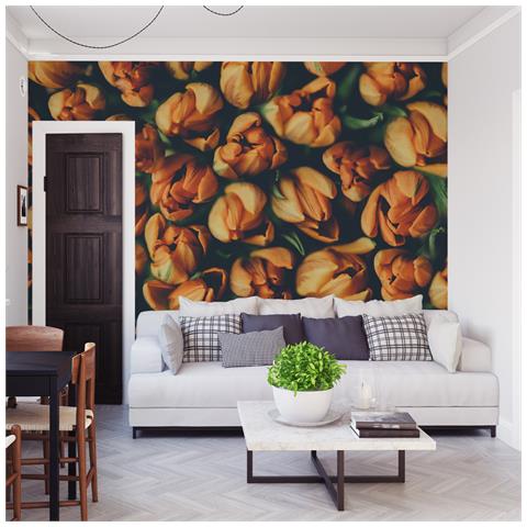 3D Adesivi Per Porte Interne 95 X 215 Cm Pittura Di Paesaggio Di Fiori Rossi Decorazione Per Interni Adesivo Per Porta 3D Soggiorno Cucina Camera Da