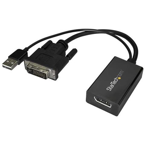 STARTECH.COM Adattatore DVI a DisplayPort alimentato via USB - Convertitore DVI a DP - 1920x1200