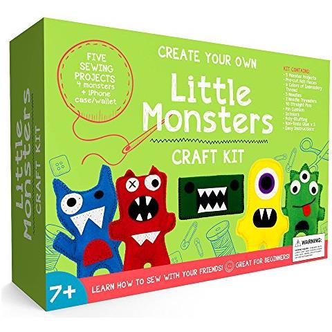 Image of Little Monsters Kit Da Cucito Per Principianti Per Bambini (dai 7 Ai 12 Anni)