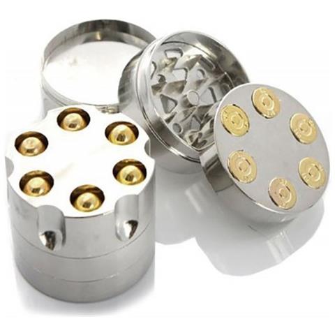 AsiaShopping Grinder Caricatore In Metallo 3 Parti Tritatabacco Calamita 4 Cm Pollinator