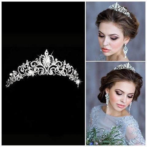 Corona Di Nozze Nuziali E Tiara Con Cristallo Per Accessori Per Capelli Da Sposa